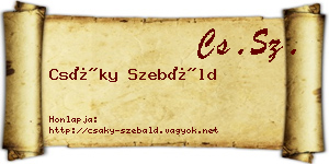 Csáky Szebáld névjegykártya
